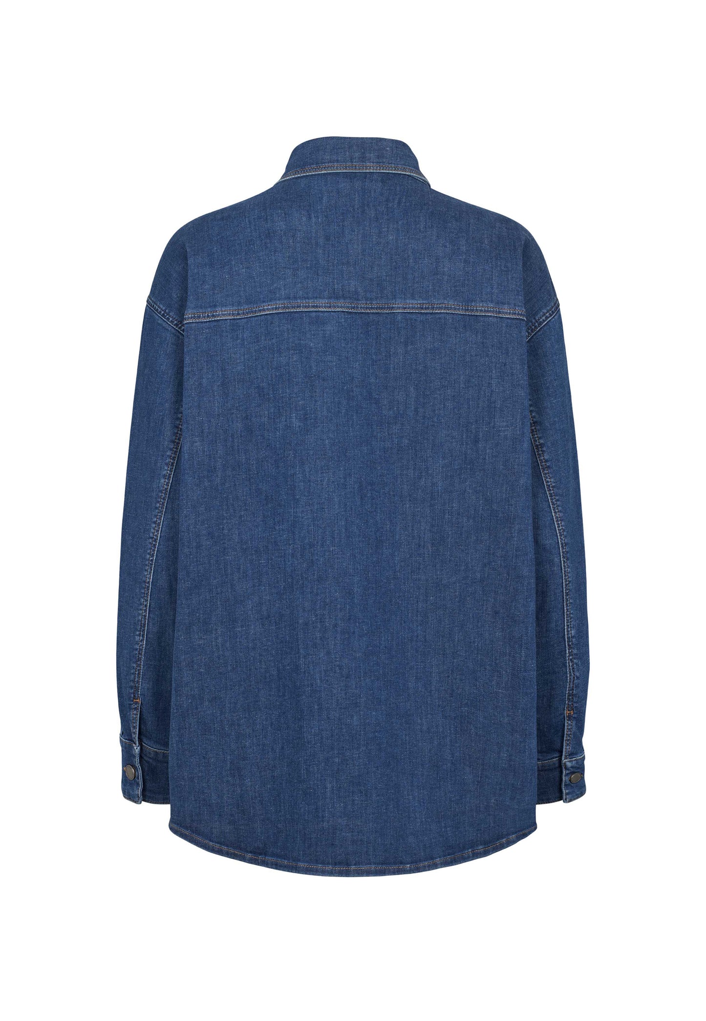 Mille Oversize Shirt Jacket - Long Sleeve - Washed Blue Denim